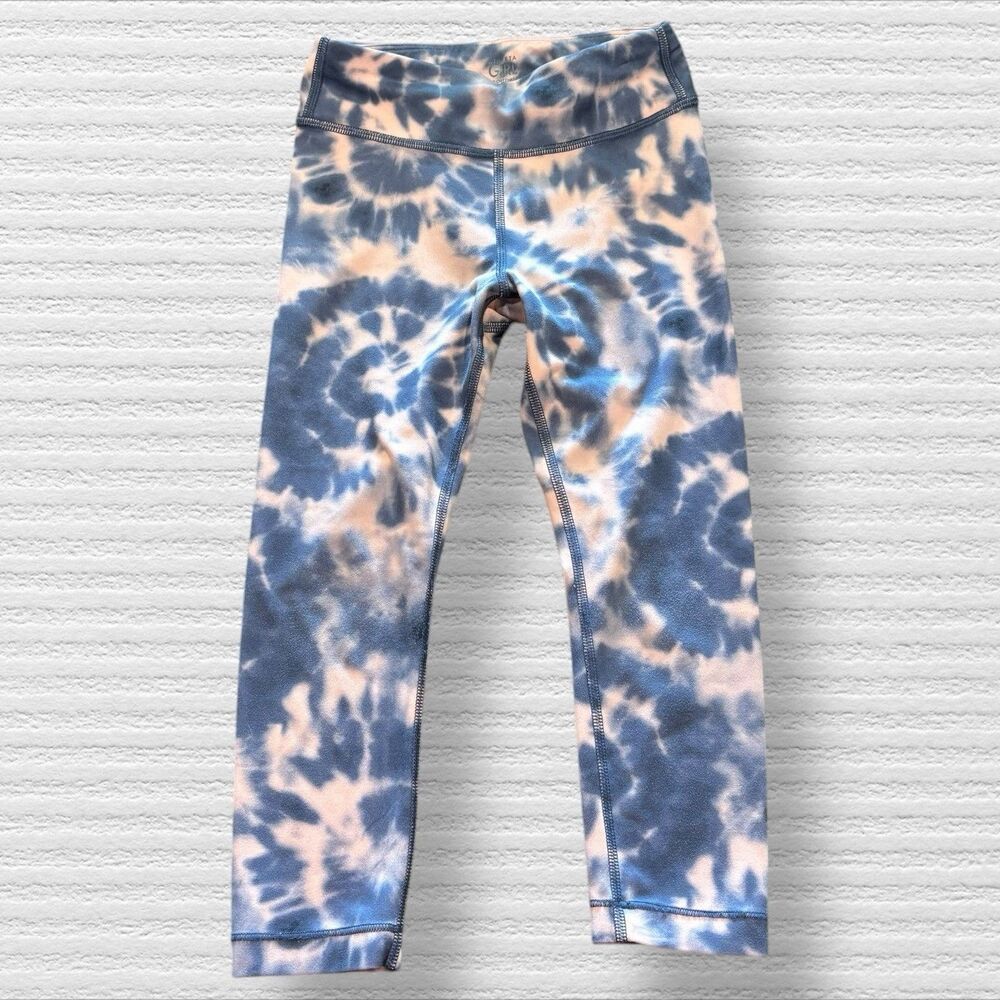 Athleta Girl Pink Tie Dye Printed Chit Chat Capri Leggings Size Extra Small